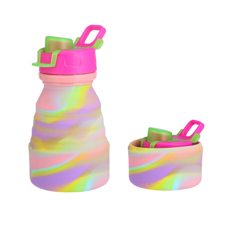 Reusable Silicone Travel Retractable Water Cup Outdoor Hiking Folding Sports Kettle Bottle Gift