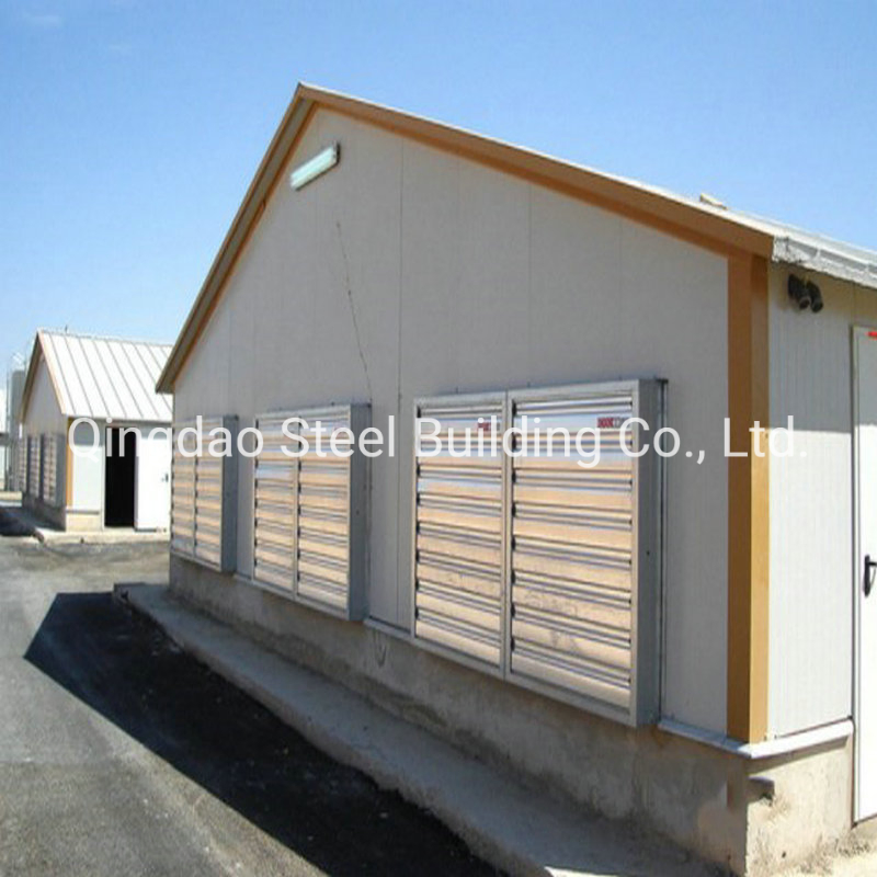 Chicken Farms Poultry House Prefab Steel Frame Chicken Shed for 10000 Broilers