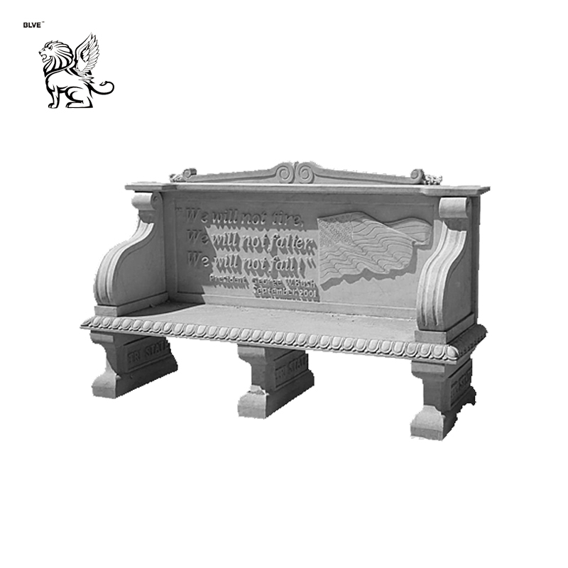 Luxury Garden Stone Bench White Marble Bench Seat Mbg-27