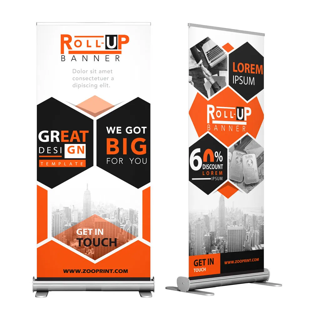 Portable Retractable Aluminum Alloy 100X200cm Rollup/Pullup Display Banner