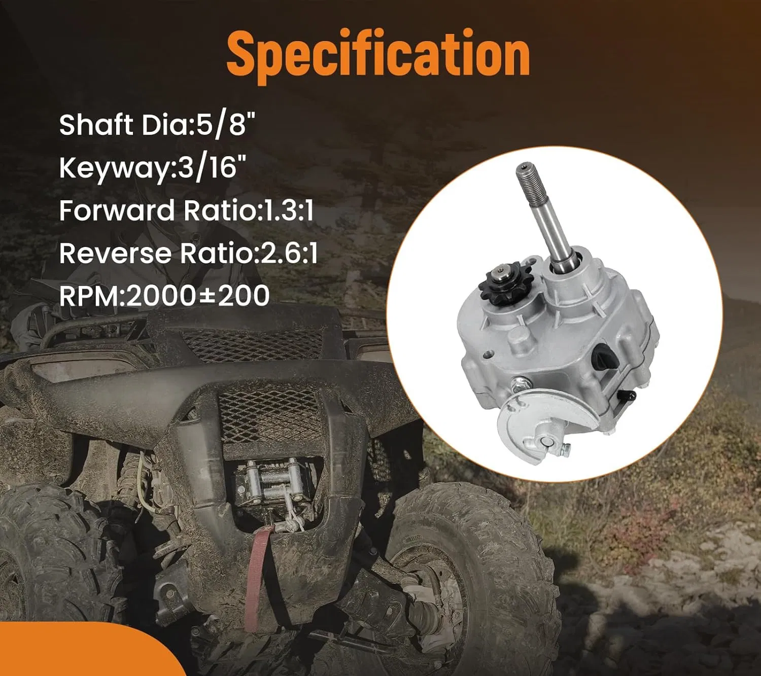 Kart Forward and Reverse Gearbox Kit 212cc, Suitable for 2HP-13HP Engines
