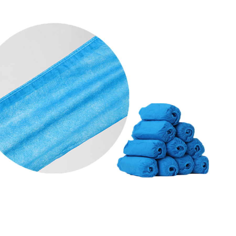Surgical Disposable Waterproof Anti-Slip Anti-Static Protective Blue/White Nonwoven/PP/PE/CPE Shoe Cover for Hospital Use