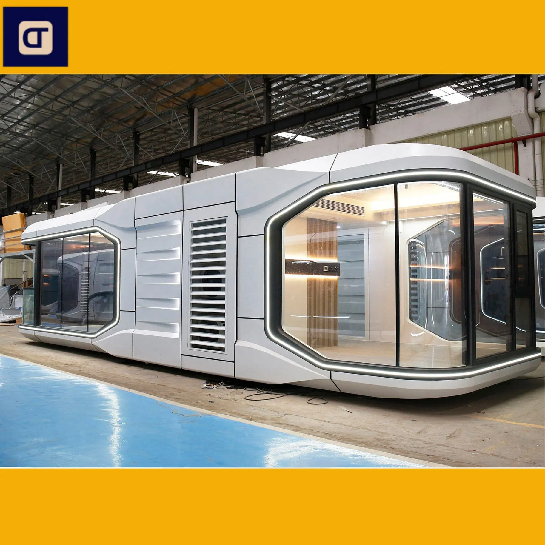 Capsule with Balcony, Prefabricated Container Villa, Resort Hotel Modular Container House Home Office Cabin Space Capsule House