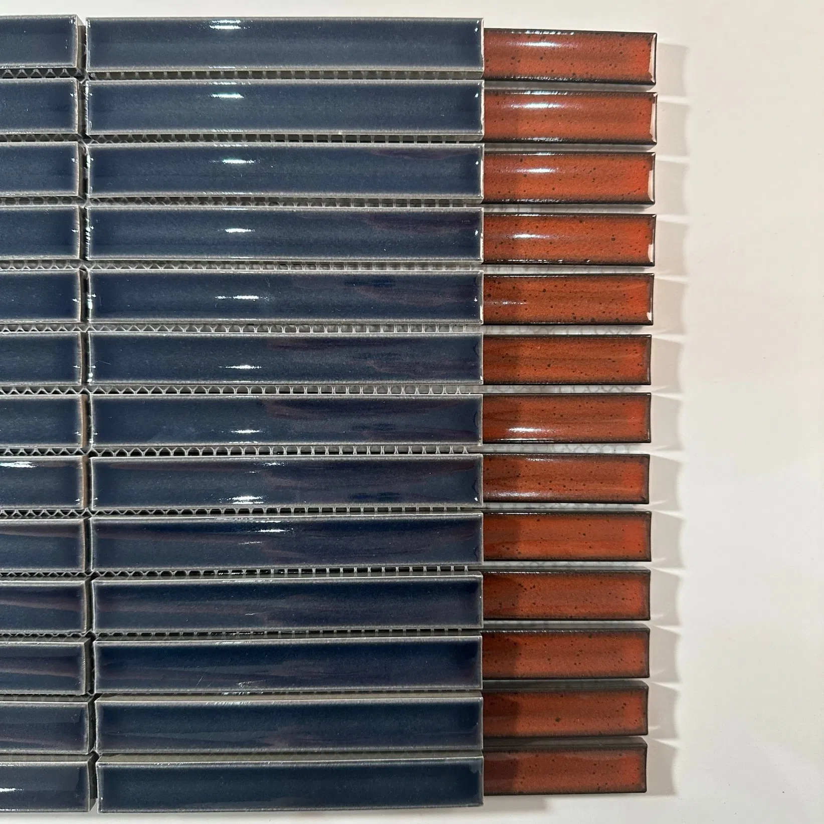 Factory Direct Sale Porcelain Strip Glossy Strip Ceramic Floor Tile Mosaic for Interior Wall Decoration Mosaic Tile