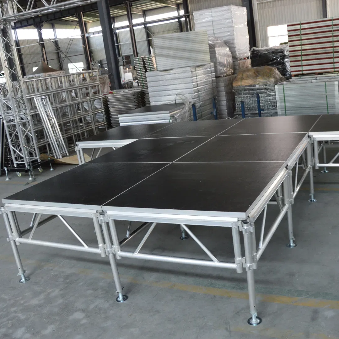 Versatile Portable Black Plywood Stage for Mobile Entertainment Solution