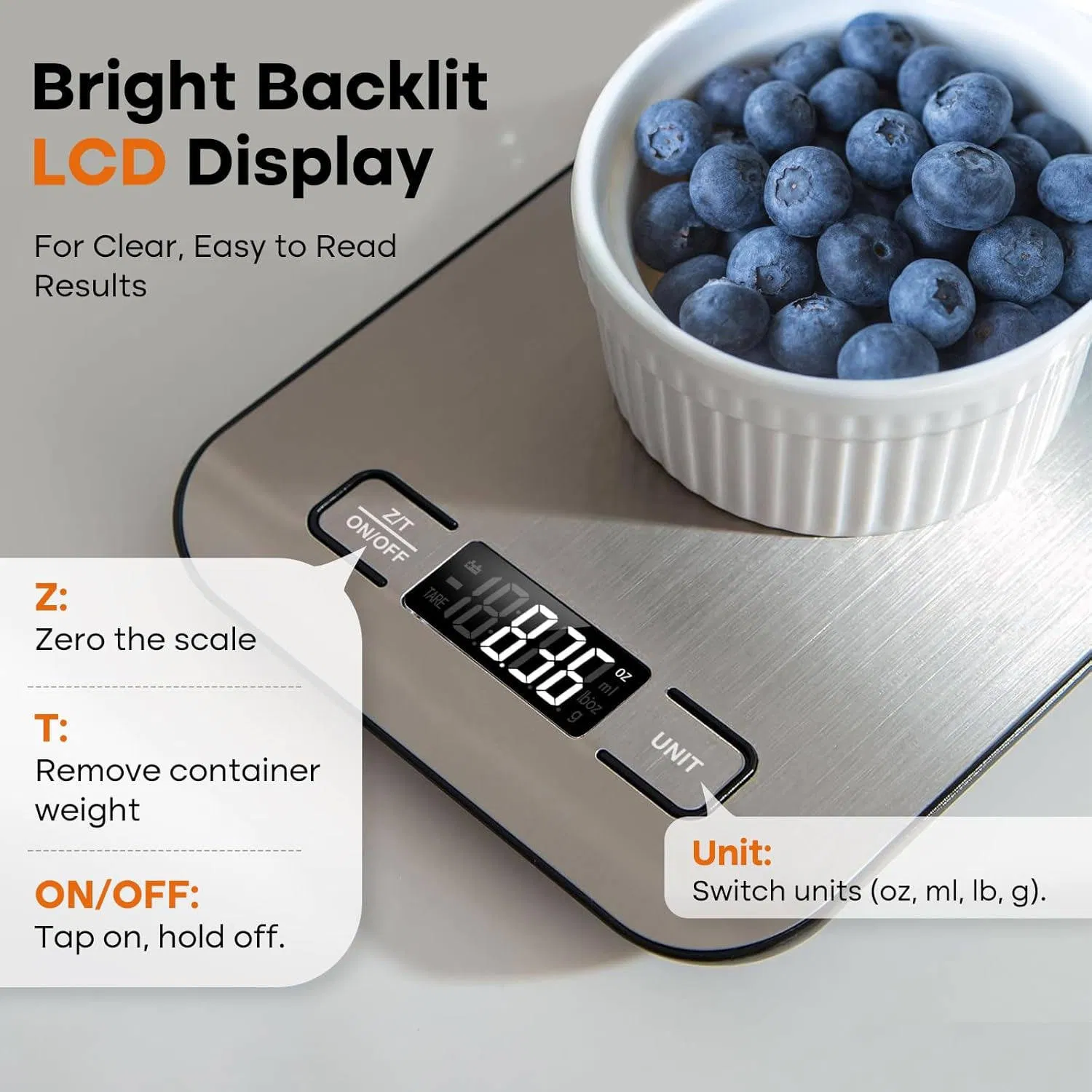 Кухонные весы 5 кг из нержавеющей стали