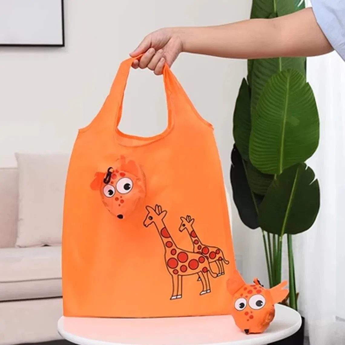 Eco-Friendly Cartoon Pattern Cute Foldable Grocery Tote Bag Shopping Bag