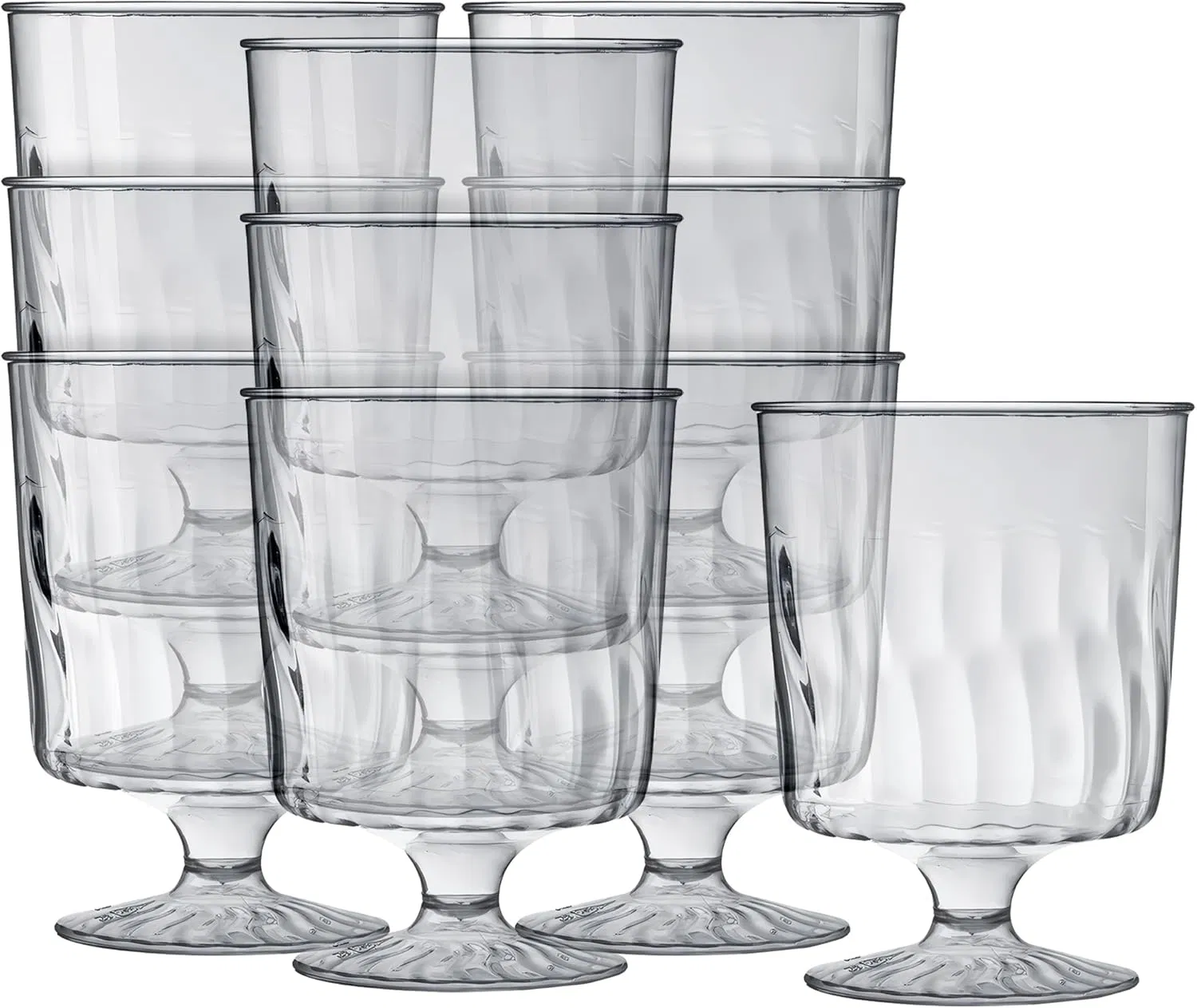 Elegant Clear Plastic Wine Glasses for Tastings and Samples