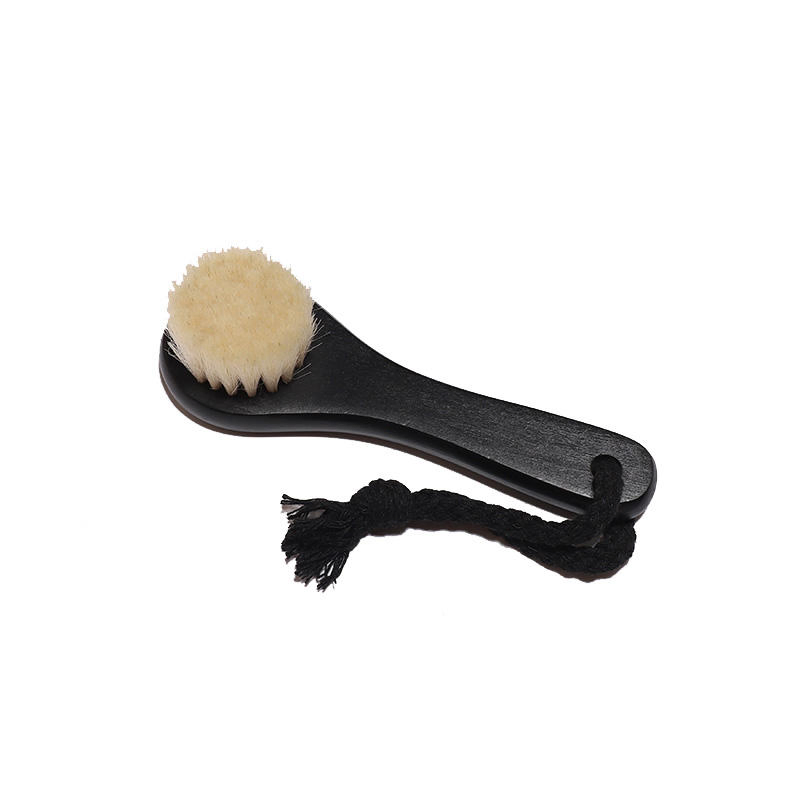 Natural Beechwood Face and Body Dry Brushes Goat Hair Wooden Brush Carve Logo Free Black Body Brush