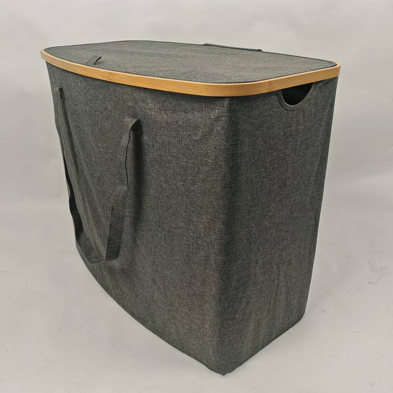 Cross-Border Foldable Clothes Basket, Dirty Clothes Basket with Inner Pocket, Oxford Cloth Storage Basket