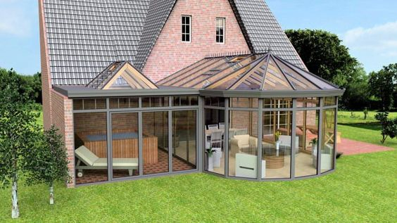 Customized Thermal Break Aluminum Frame Tempered Glass Sunroom Aluminium Outdoor Sound/Heat/Water Insulation Sun Rooms