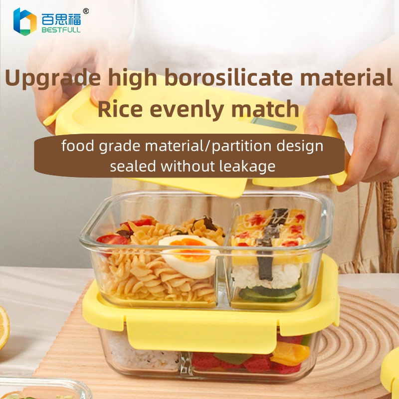 Bestfull Heat-Resistant High Borosilicate Preservation Oven Kitchen Glass Food Container with Silicone Valve