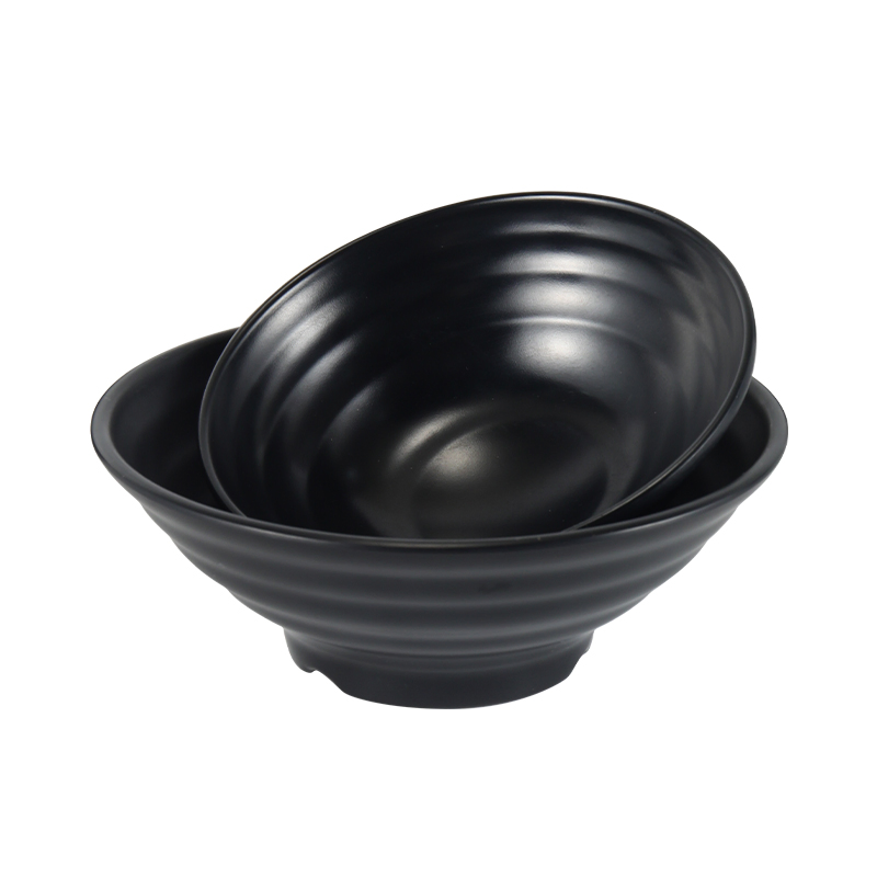 Custom Logo High Quality Black Soup Bowls Plastic Melamine Restaurant Noodles Bowl