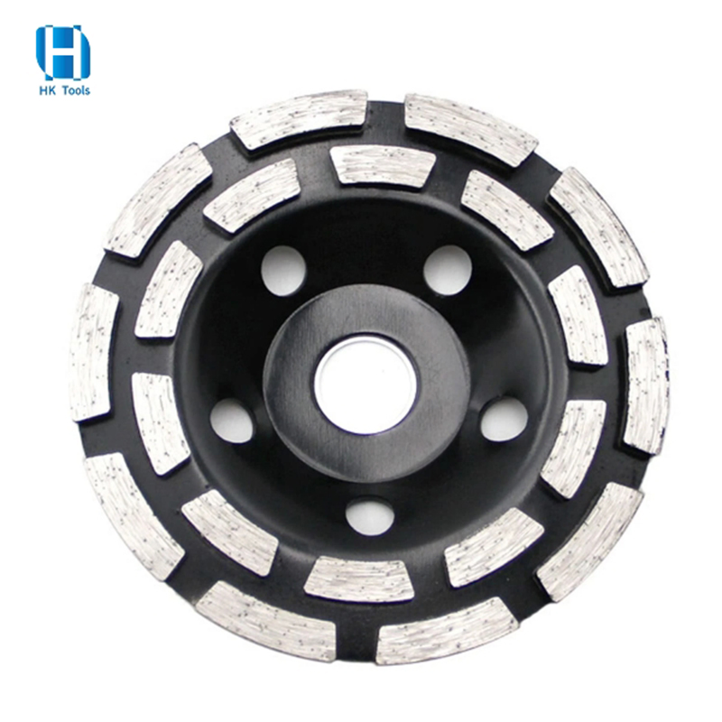 Factory High Quality Sintered Segment 100mm 115mm 125mm Double Row Diamond Grinding Cup Wheel for Floor Marble Tile Concrete Granite