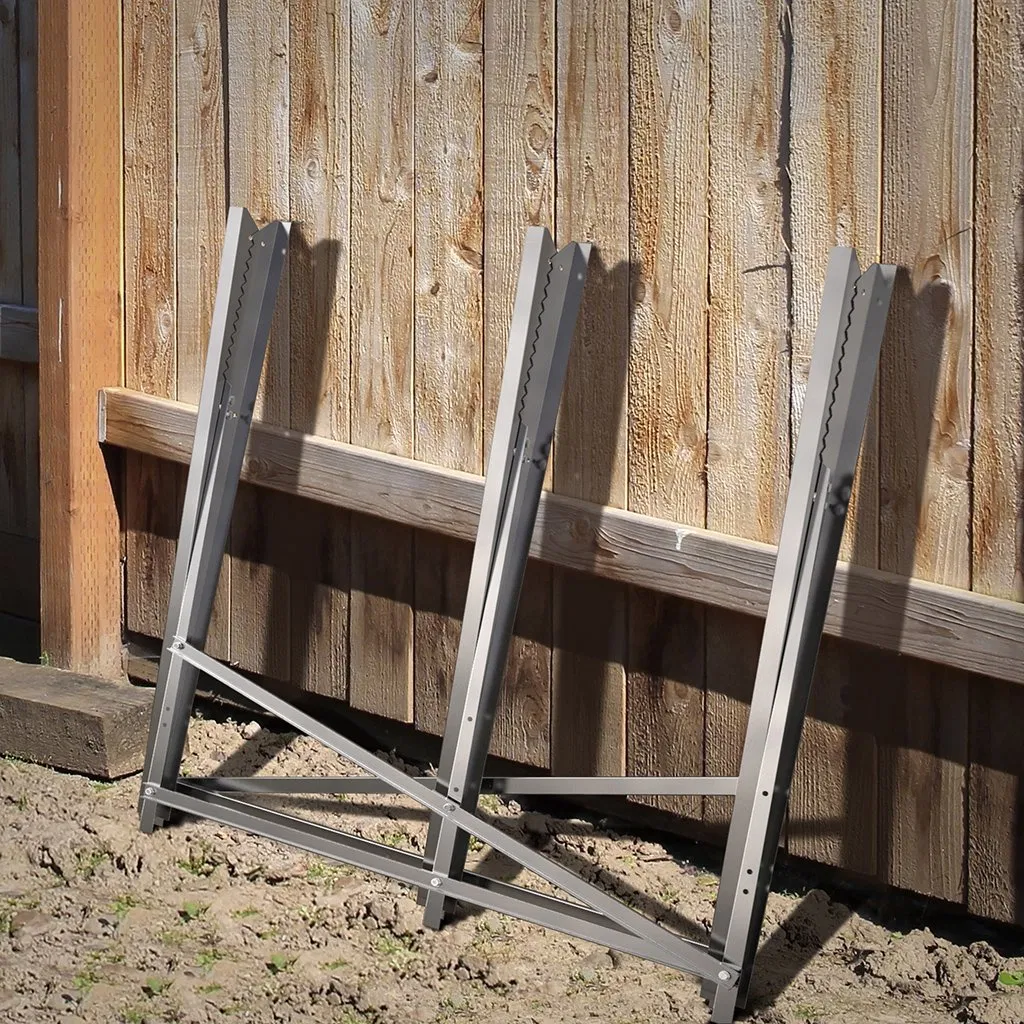 Saw Horse with Serrated Teeth for Log Firewood and Timber