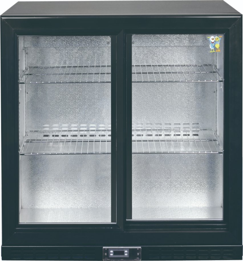 Hinged Door Service Backbar Fan Assisted Cooling & Glass Shelves