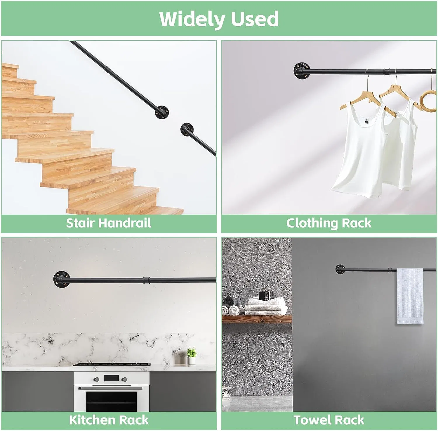 Stair Handrail Indoor 3 FT Wall Mounted Stair Railing for Outdoor