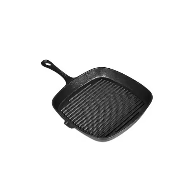 Hot Sale Pre-Seasoned Cast Iron Square Grill Pan BBQ Grill Skillet Steak Frying Pan