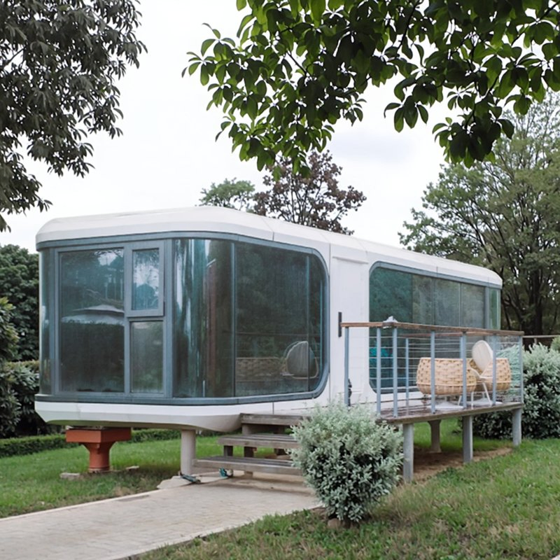 Home Tiny Eco Prefab Apple Prefabricated Mini Space Capsule House Commercial Model 2 3 Bedroom 40FT Luxury Mobile