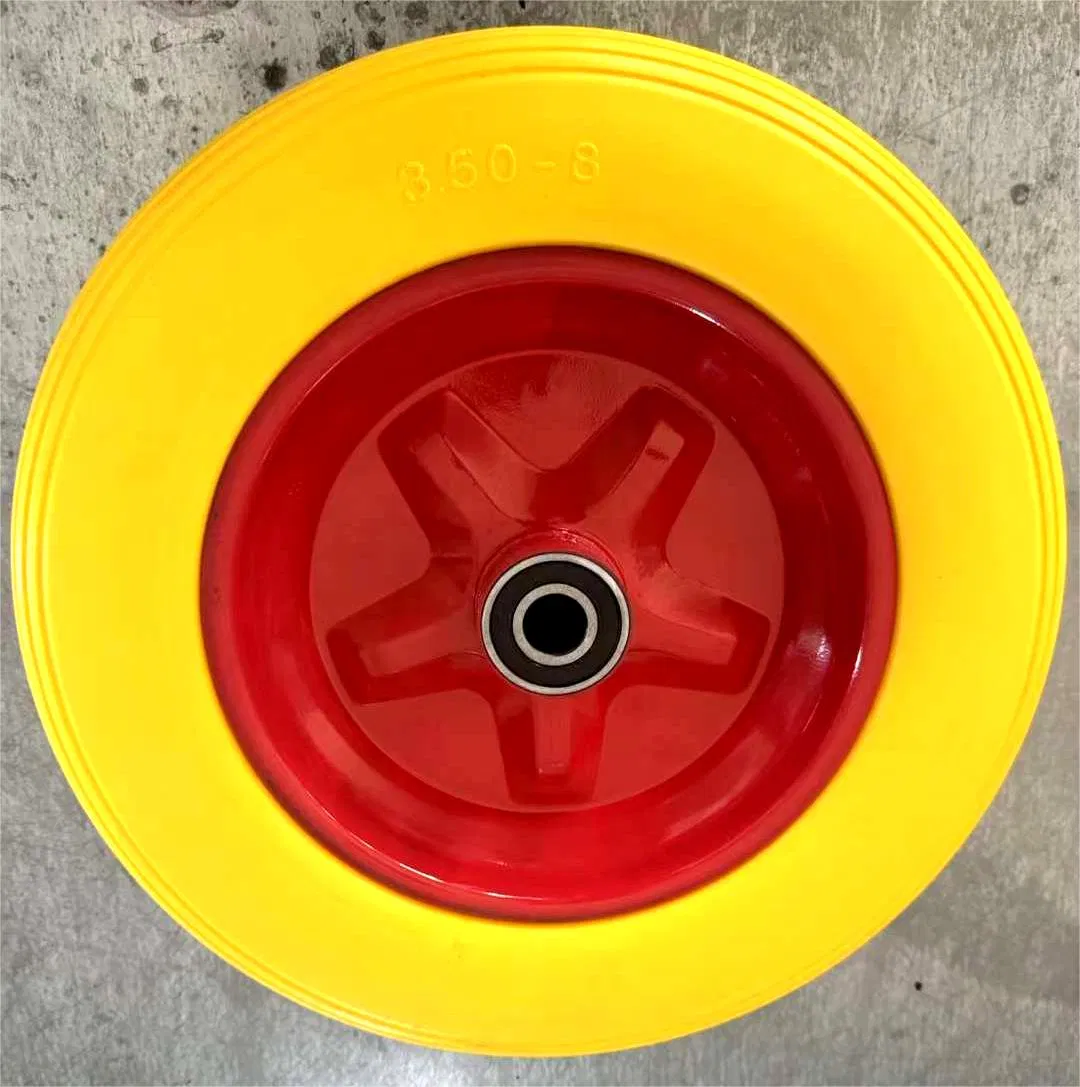 10 in. Flat Free Tire with Polyurethane Hub for Wheelbarrows, Carts and Hand Trucks