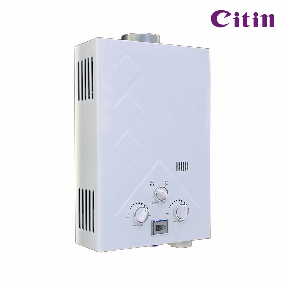 Compact Flue Type Gas Water Heater with Knob Control Features