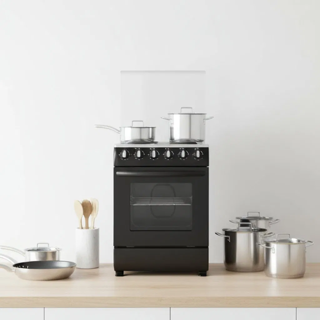 60cm Gensun Black Electric Oven with Enameled Grills and Optional Drawer