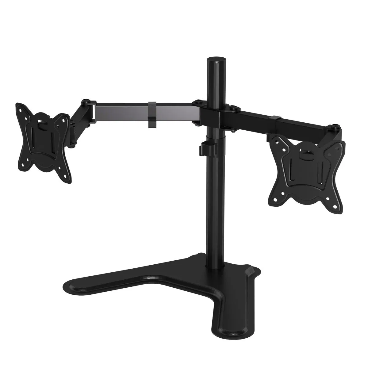 Wholesale Fully Adjustable Desk Mount Black Free Standing Dual LCD Monitor with Grommet Base