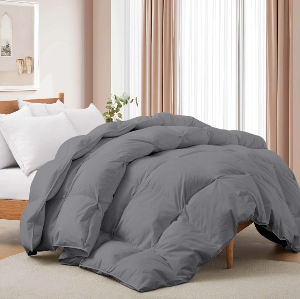 Goose Feather and Down All Seasons Comforter with 100% Cotton Cover