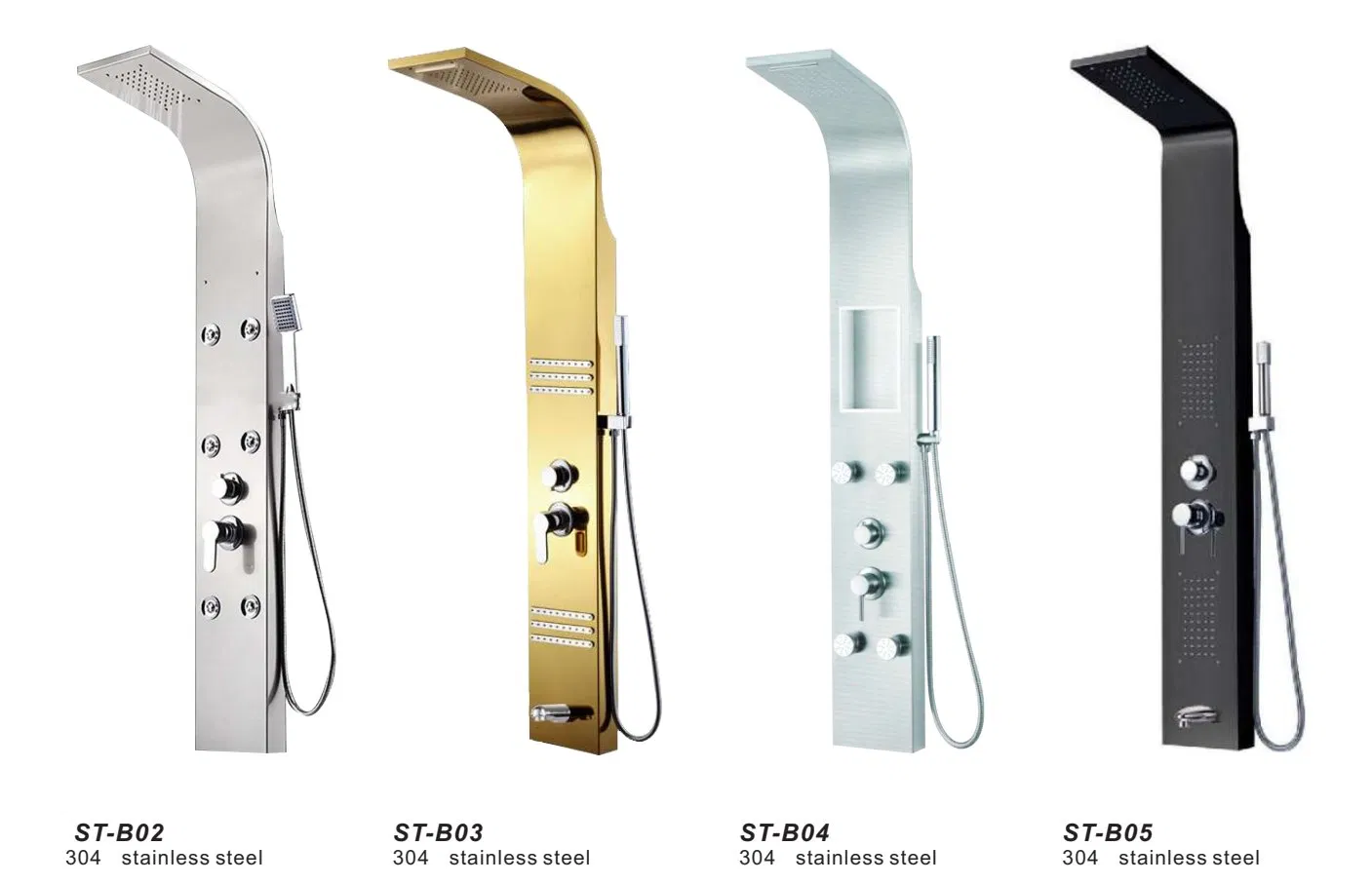 Colors Solid Stainless Steel Shower Set for Bathroom Shower Panel