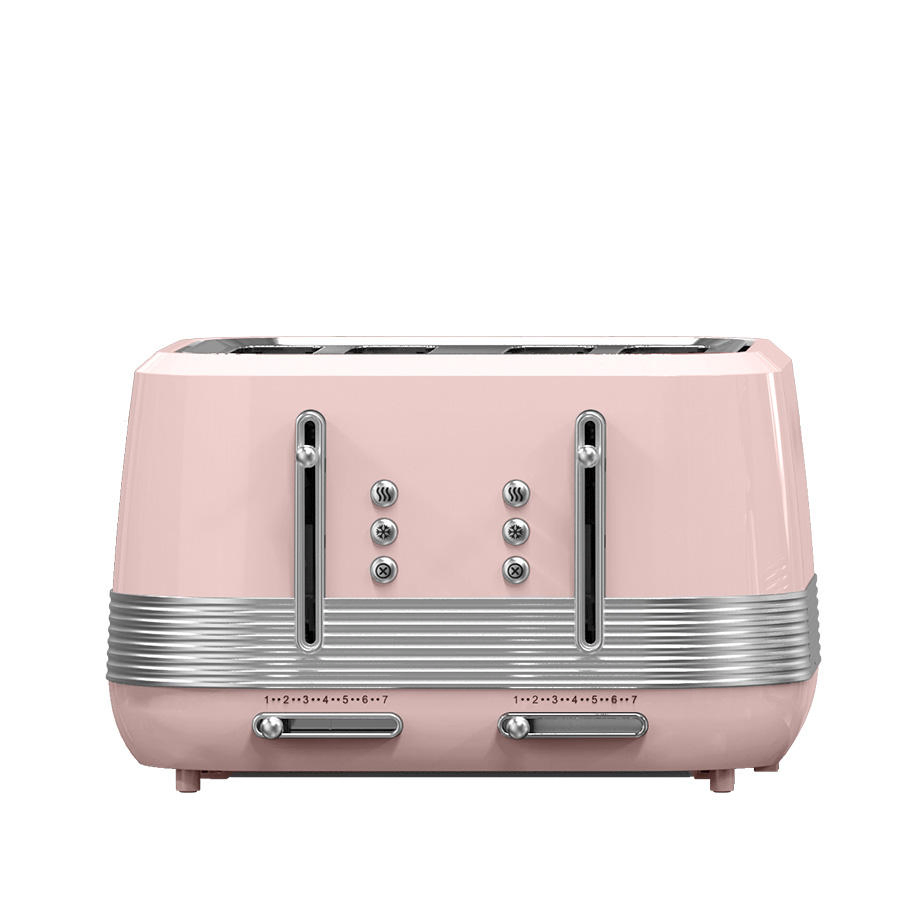 Retro 4 Slice Stainless Steel Electric Toaster Kitchen Retro Hotel Cordless Pop up Burger Bun Bread Toasters