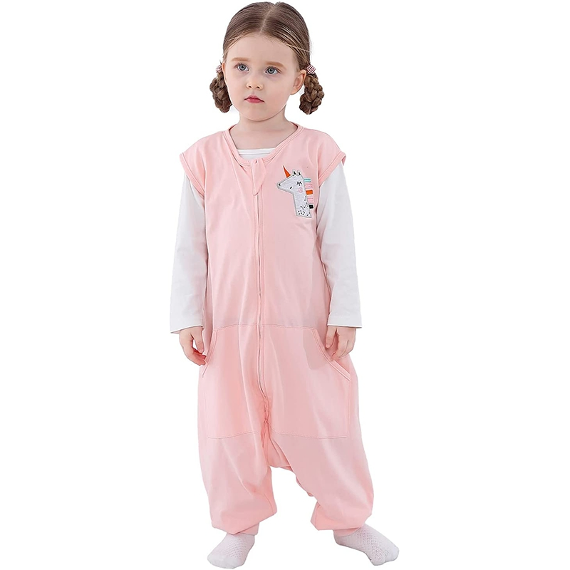 Ultra-Soft Breathable 100% Cotton 0.5 Tog Kids Sleepsack Baby Sleeping Bag with Leg