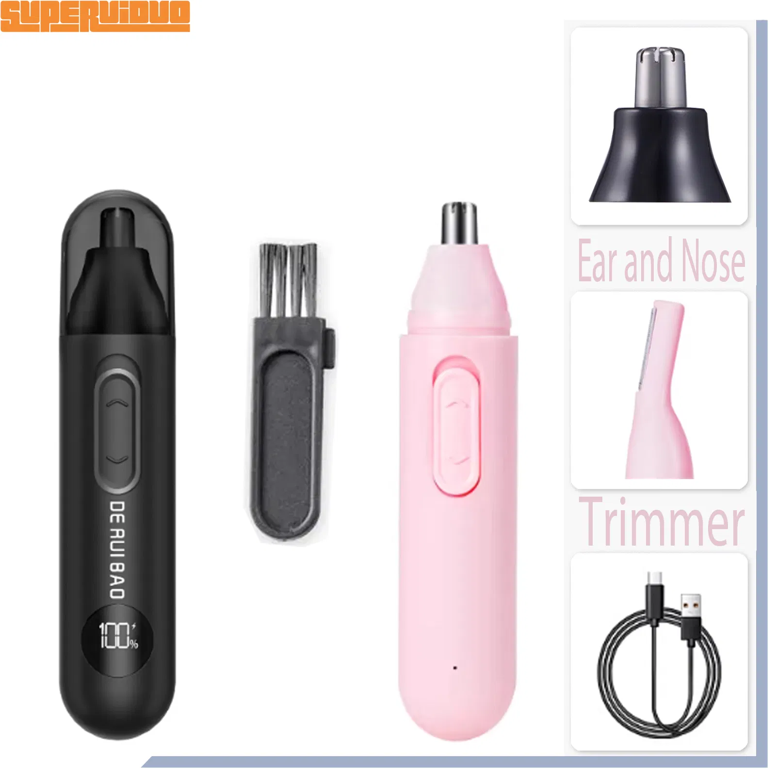 Anti-Bacterial Stainless Steel Tip Nose Hair Trimmer
