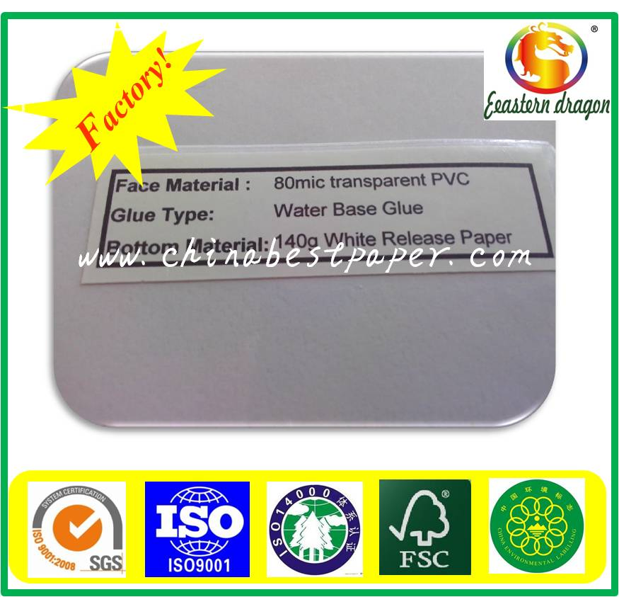 White Color Adhesive Paper 85g/adhesive paper gloss face