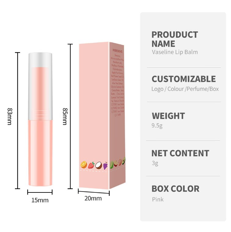 Fruit Flavor Moisture Makeup 5 Colors Vegan Mini Lip Balm