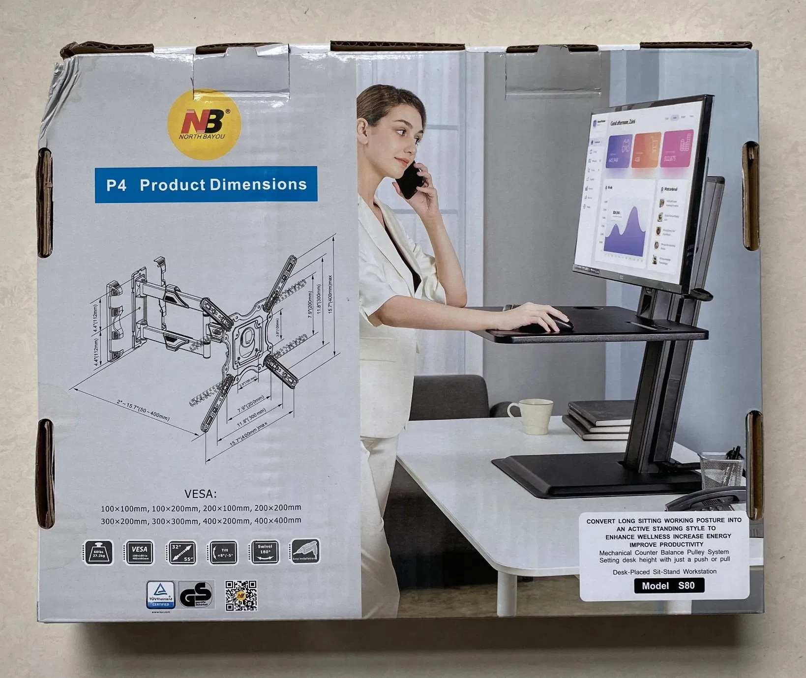 P4 Universal LCD TV Wall Bracket 32-55 Inch