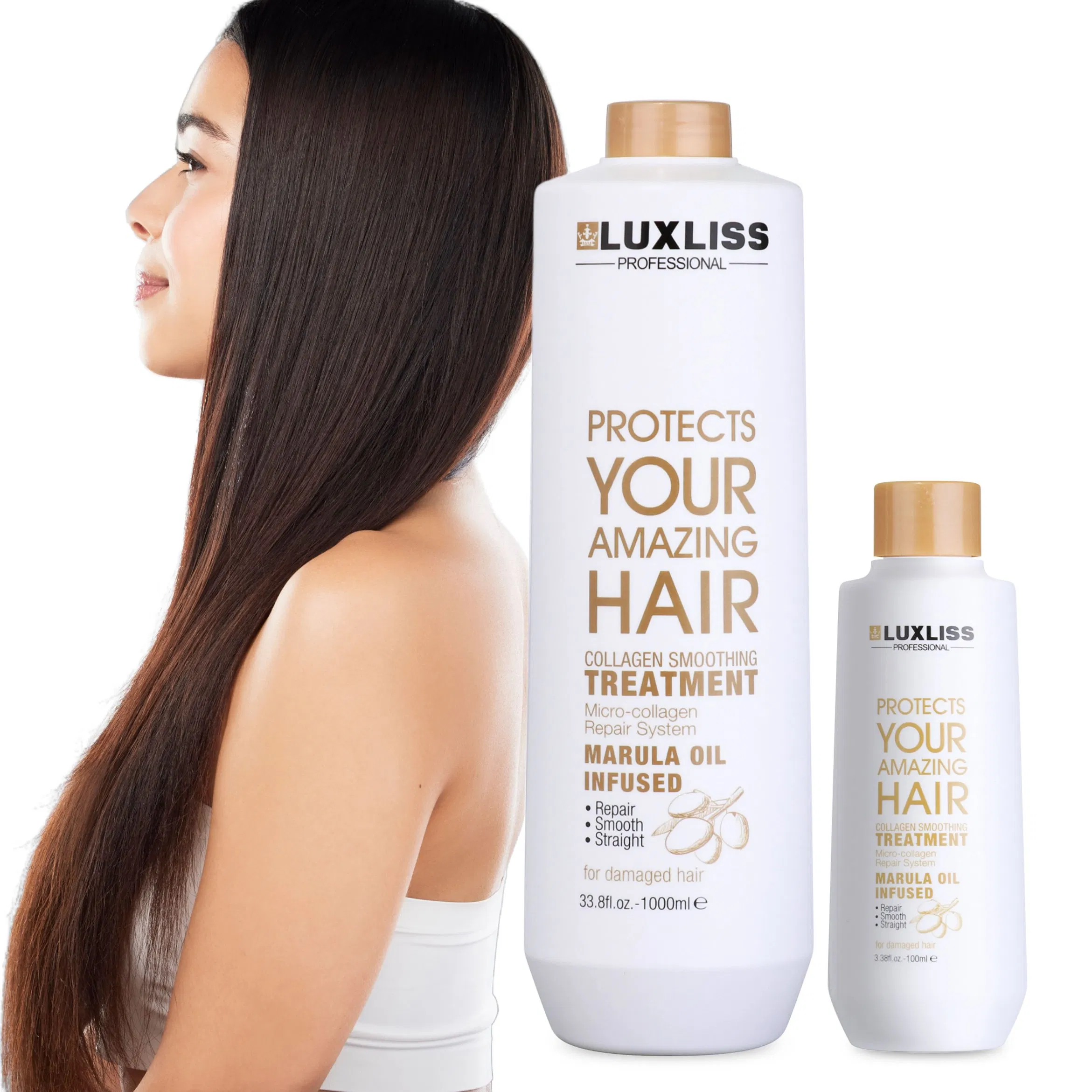 Luxliss Marula Oil Straightening Hair Repair Damaged Smoothing Collagen Hair Treatment Cream