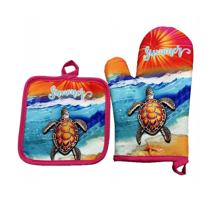 Custom Printed Personalized Sublimation Tropical Beach Souvenir Bahamas Hawaiian Oven Mitts with Logo