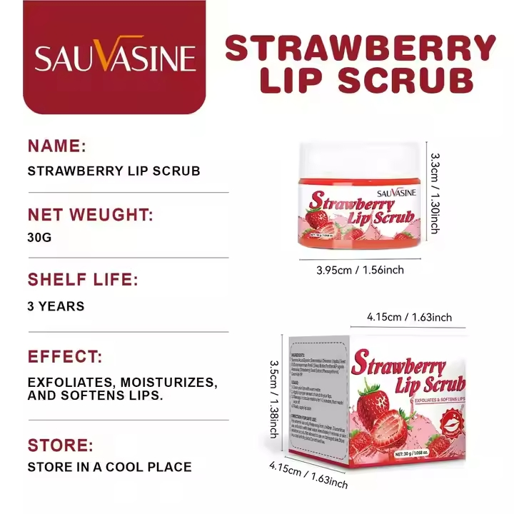 OEM Lip Scrub Brush Custom Exfoliate Dead Skin Lightning Butter Sugar Lip Scrub for Lips Scrub