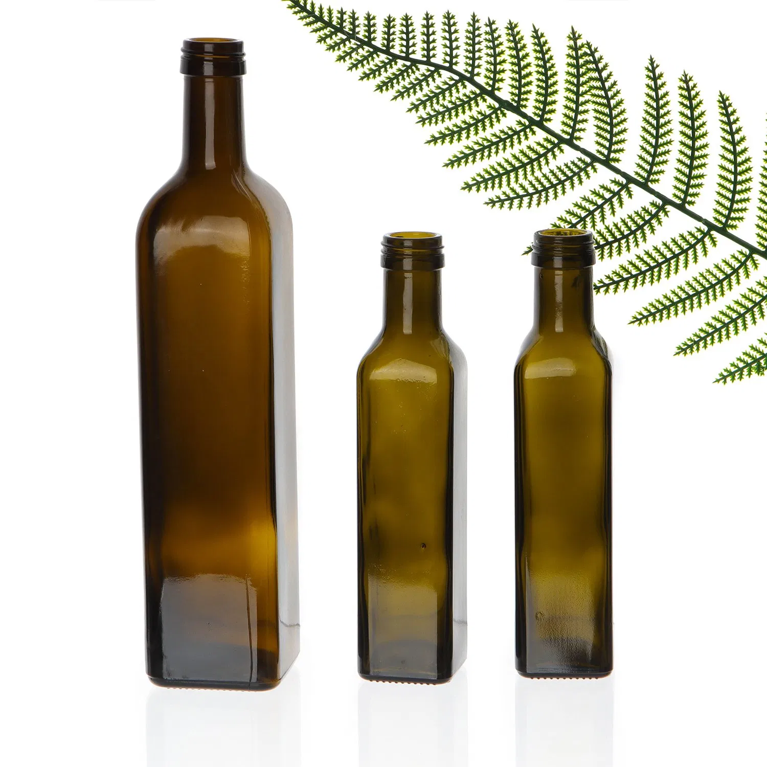 Food Grade 250ml 500ml 750ml 1000ml Round Antique Green Glass Bottle Olive Oil Bottle