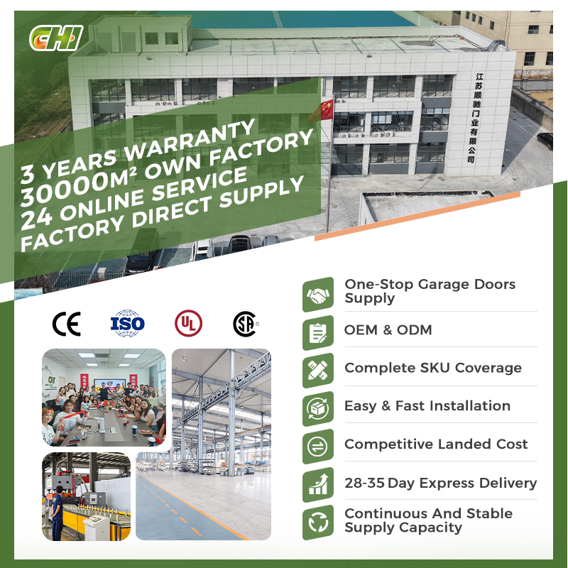 Chi Raised Style 9X7 Steel Raised Insulated Residential Sectional Overhead Garage Door