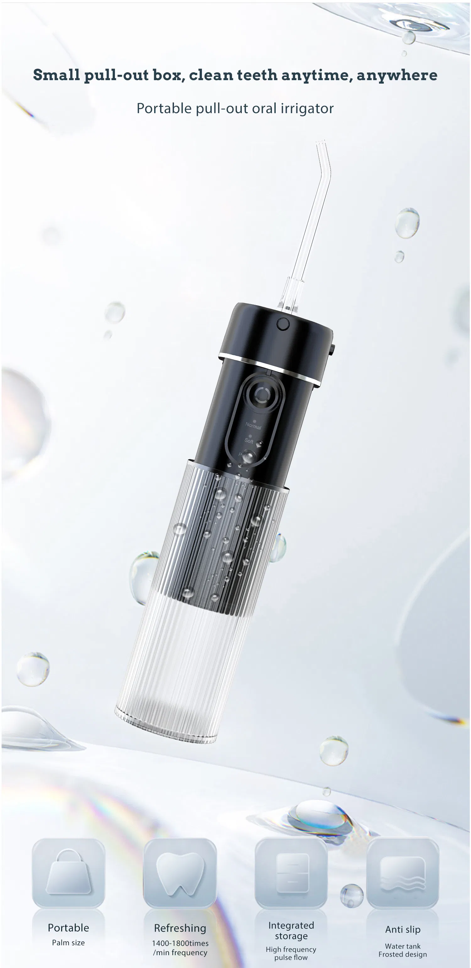 Water Flosser for Teeth, Portable Oral Irrigator Ipx6 Waterproof