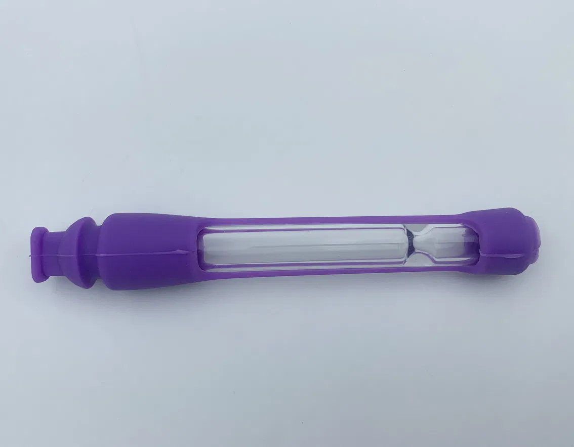 Glass Og Pipe Colored Silicone Cover High Borosilicate Material Solid Glass Pipe