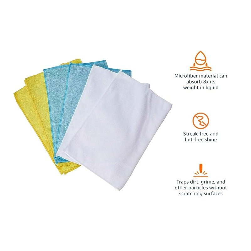 Promotional Existing Goods New Arrivals Cheap 10-Pack Non-Abrasive Reusable Microfiber Cleaning Cloths