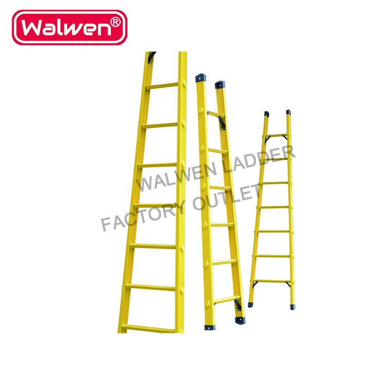 7FT Single Section Straight All Fiberglass D-Rung Extension Ladder with Fiberglass Rungs and Rails