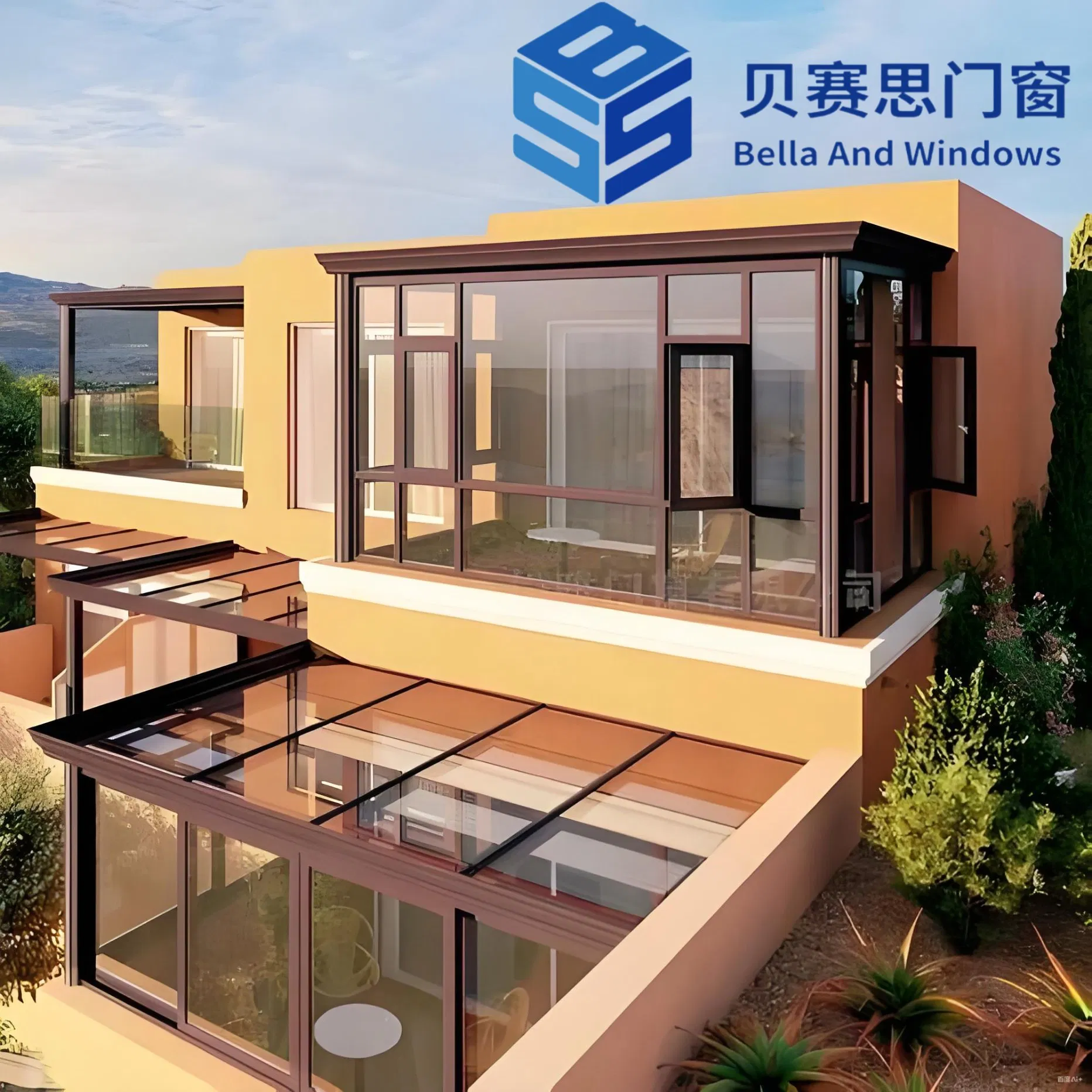 Chinese Beisaisi Factory Price Customized Anti-Corrosion All-Season Aluminum Alloy Tempered Glass Sunroom Garden House Patio Sunroom