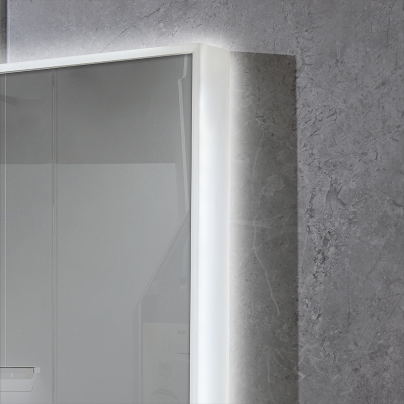 60X80cm Stylish LED Bathroom Mirror with Acrylic Frame and Lighting