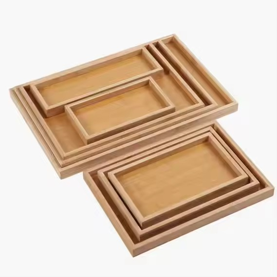 Wholesale 100% Natural Bamboo Tray Serving Breakfast or Tea