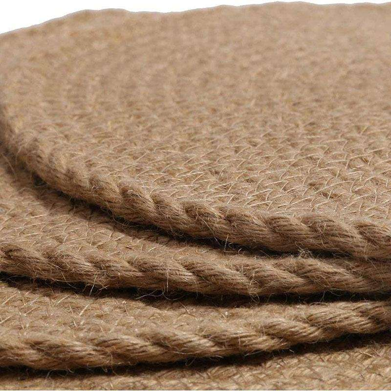 Classic Style Round Jute Placemat Heat Resistant Natural Woven Braided Table Placemats