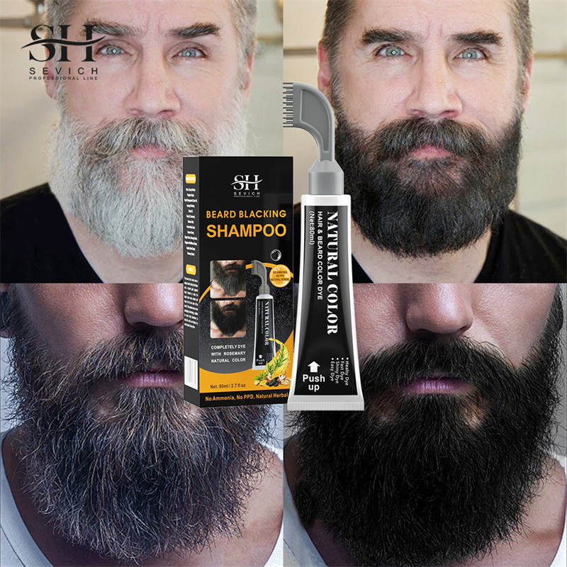 Color Dye Black Instant Beard Black Dye Shampoo for Men Gray Moustache