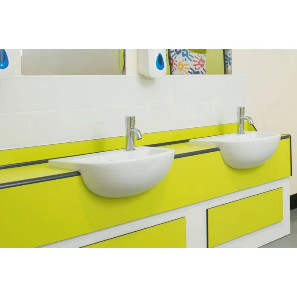 Anti-Microbial HPL Compact Laminate Headrail Braced Toilet Shower Cubicle Urinal Partition